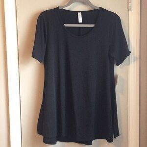 NEW LuLaRoe Solid BLACK Noir Perfect Fit/Flare Women’s Polyester Tee - Sz XXS